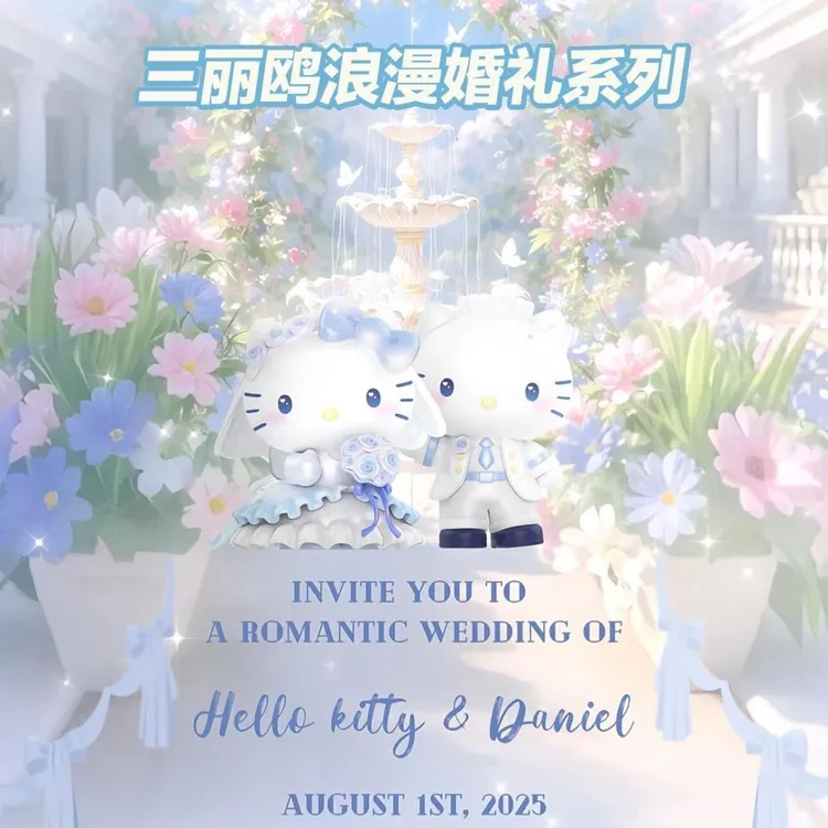 正版Toptoy 三丽鸥家族浪漫婚礼Hello Kitty系列潮玩手办摆件