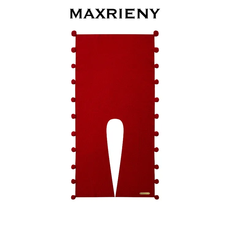 MAXRIENY25年新款长方形围巾男女同款经典纯色披肩红色秋冬百搭
