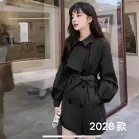 【海涛大叔】设计师束腰收领翻领中长款风衣 PLF2028X