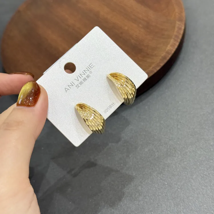 铜合金耳饰 2448 超高版 艾妮家超亮光面金属感设计耳圈
