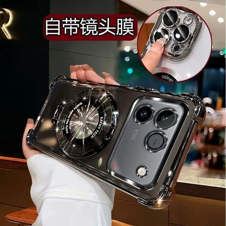 荣耀WinRT手机壳AAPAN00四角气囊防摔磁吸支架简约透明硅胶镜头全