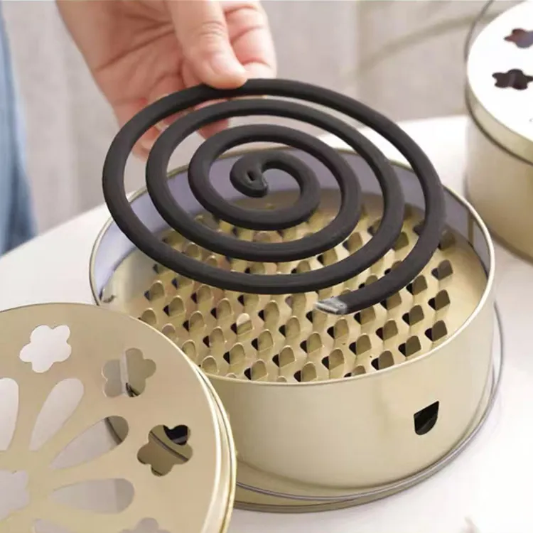 创意蚊香盒托盘架子家用檀香盒安全带盖可手提防火接灰盒蚊香支架