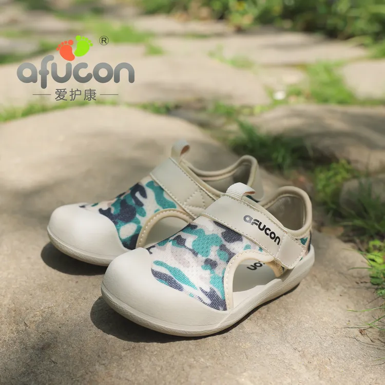 爱护康afucon夏季儿童透气软底包头凉鞋户外跑跳速干溯溪沙滩鞋