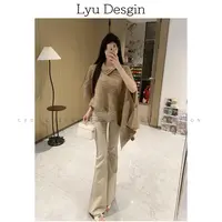 LYU【柔光秋衫】韩系披肩针织衫女秋季新款高级感不规则毛衣上衣D08