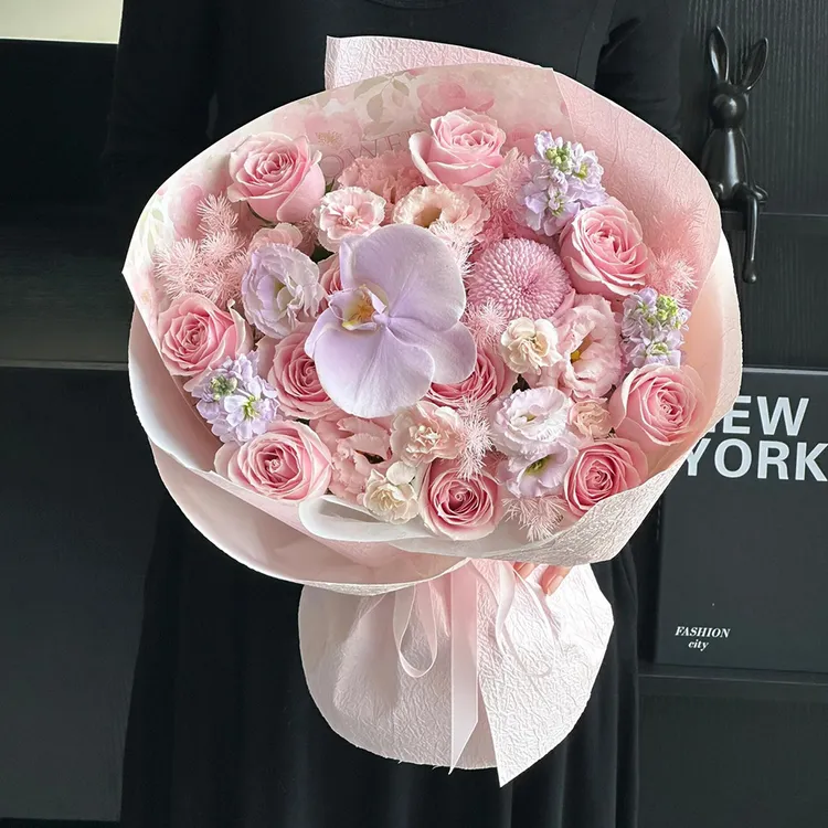 【花约】纯色手工石纹纸花艺包装纸肌理褶皱纸diy鲜花花束包装纸