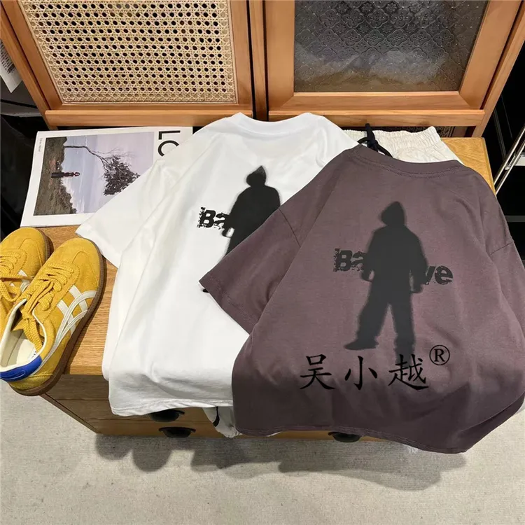吴小越w1058男童韩版短袖数码印花T恤2025款中大童上衣儿童夏季