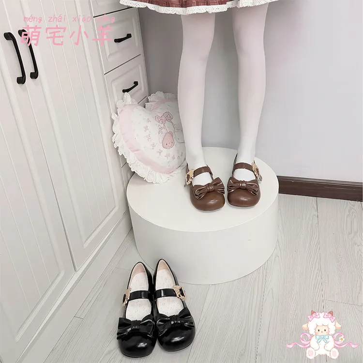 【宅小羊】萌宅小羊原创lolita鞋低跟浅口圆头可爱lo鞋洛丽塔鞋