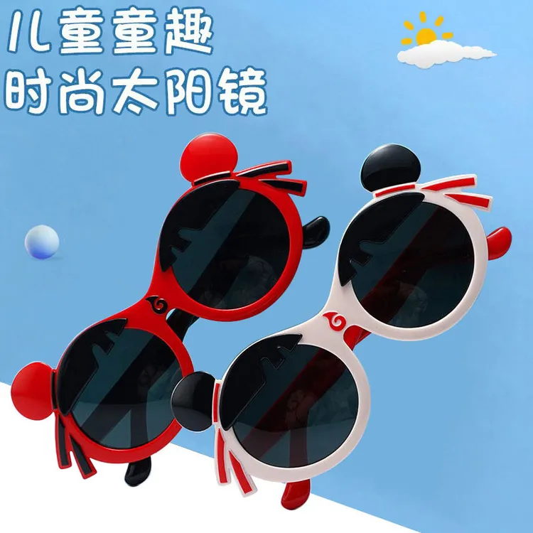 哪吒儿童墨镜偏光防紫外线男童男女孩宝宝太阳眼镜潮款3-13岁硅胶