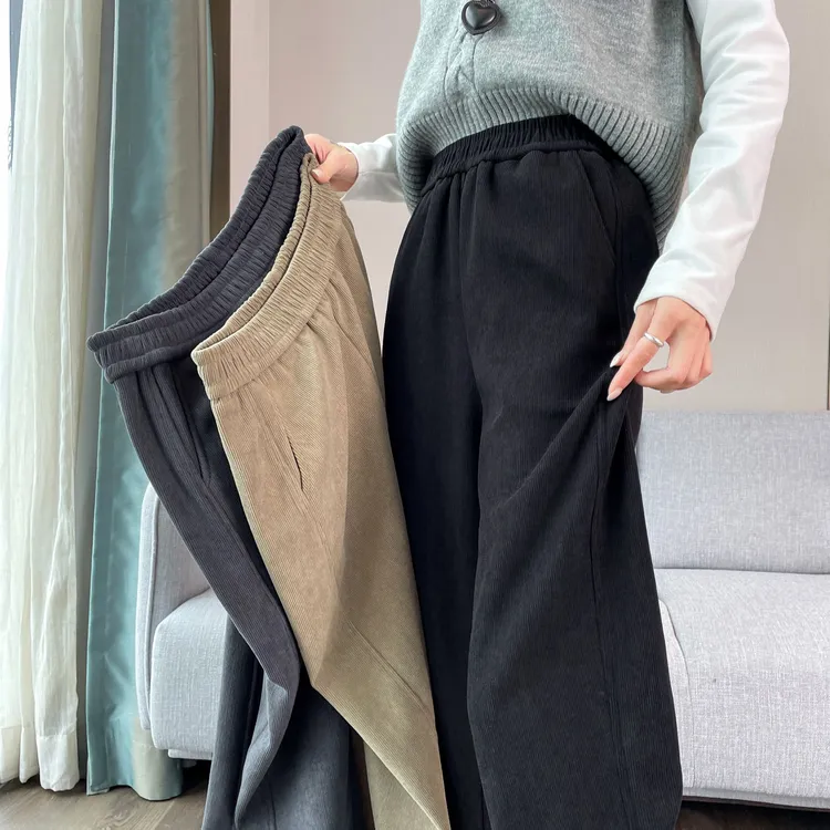 雪尼尔运动裤女秋冬季加绒小脚萝卜裤宽松显瘦垂感九分休闲哈伦裤