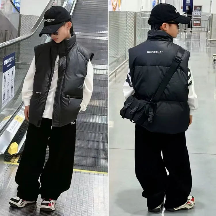 【嘟妈童装】2025冬季儿童加棉拉链保暖马甲儿童加厚马夹1280