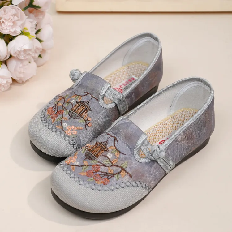 春秋新款老北京布鞋女单鞋软底舒适一脚蹬妈妈鞋软底防滑休闲鞋女