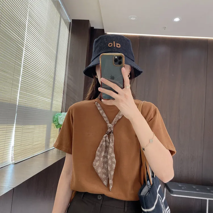 IMFLY金小金自制女装 T恤DYW9622韩版丝巾两件套琥珀流光短袖上衣