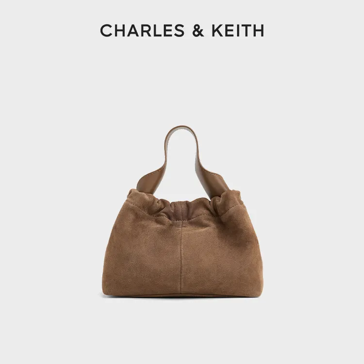 CHARLES & KEITH【流光风】25冬新款复古手提水桶包云朵包10151320