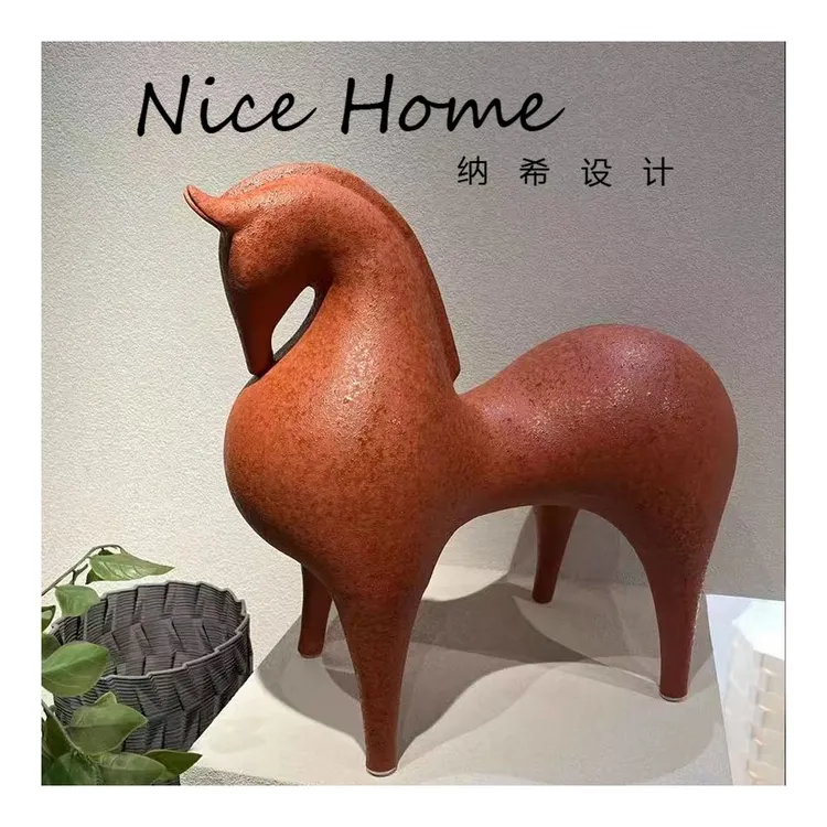 红色唐马摆件客厅电视柜玄关酒柜摆件家居客厅装饰品高端大气