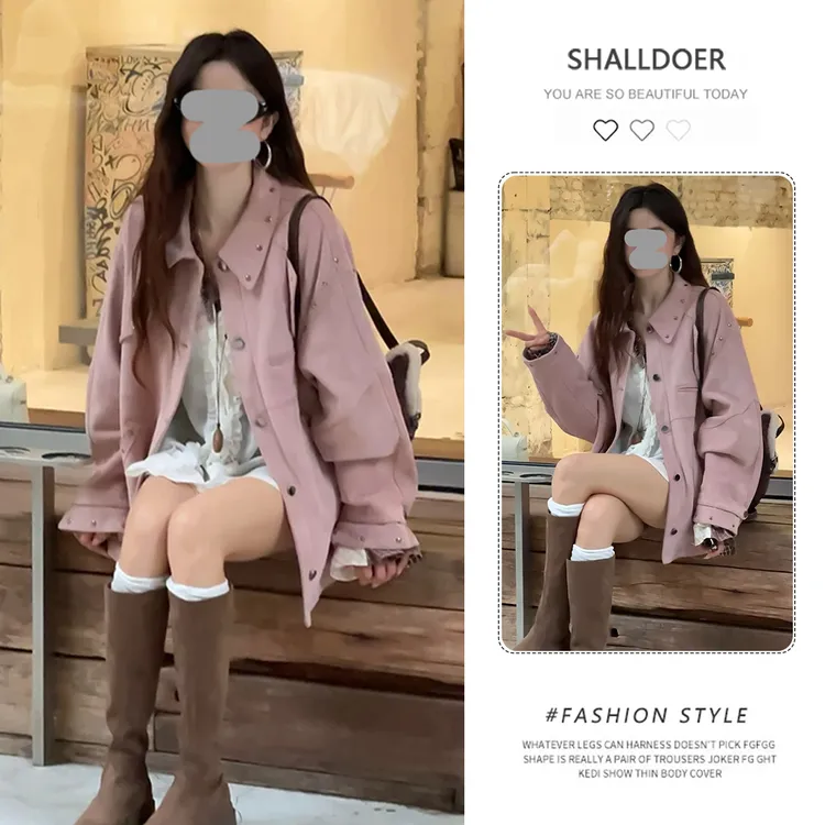 2025秋季新款韩版百搭宽松设计感纯色百搭外套女小众洋气显瘦衣服