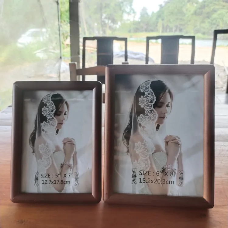 高端实木2025新款榫卯工艺胡桃柚木圆角相框摆台可挂墙装饰照片