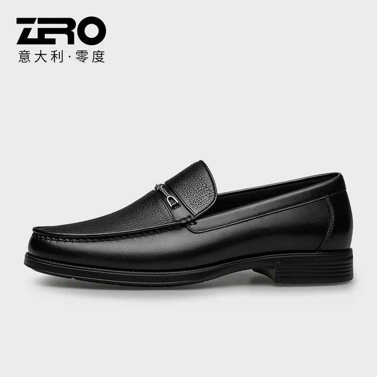 零度男鞋2025秋季男士新款商务正装皮鞋透气真皮英伦休闲乐福鞋男