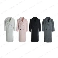 革美 长款西装领大衣MNE81349