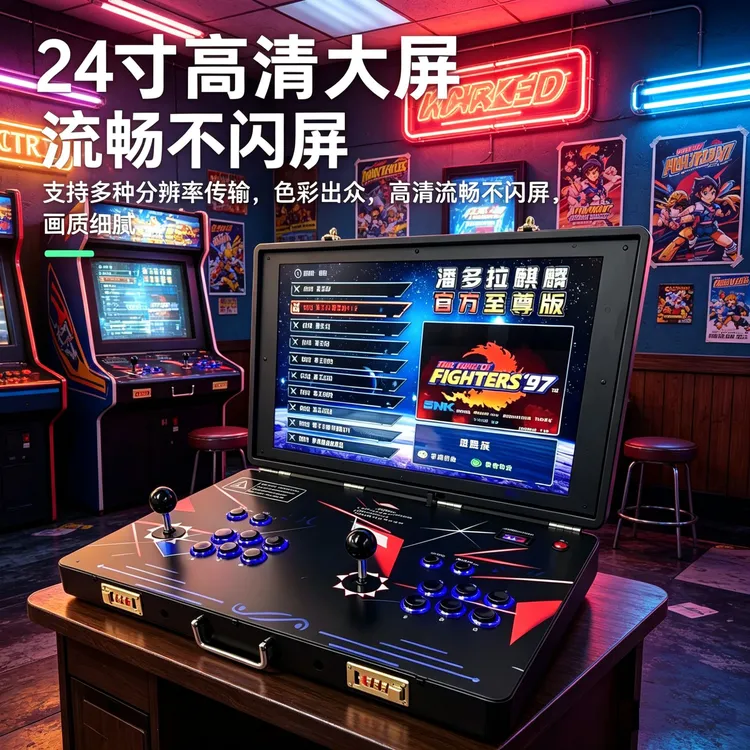 正版新款潘多拉24寸高清大屏双人摇杆街机家用怀旧拳皇一体游戏机