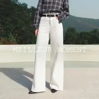 MM麦檬轻柔O压纸感亚麻阔腿牛仔裤商场同款26春新5H2250251