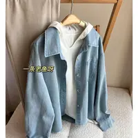Y春季新款浅蓝色牛仔衬衫女女款1377