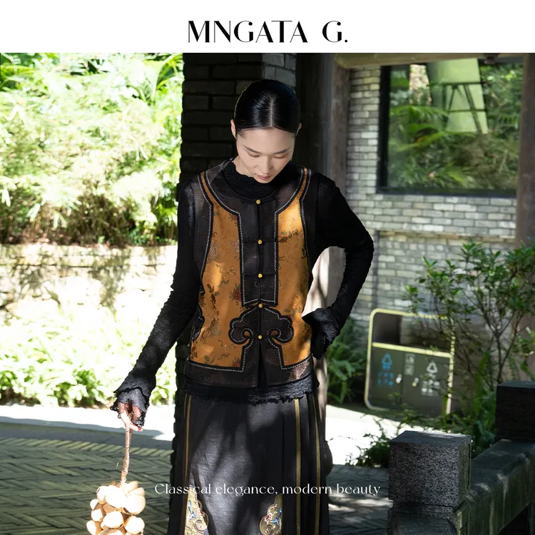 MNGATA G.宫小妍【香云宋锦·连鲤枝】非遗全手工新中式马甲5050961