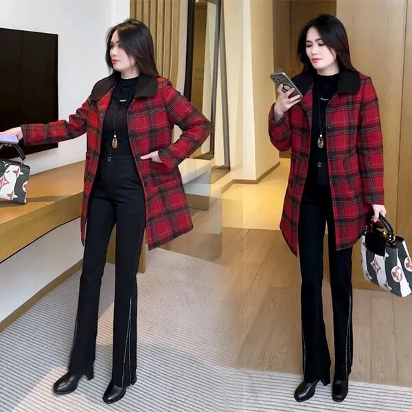 2025秋冬季新款穿搭修身外套女洋气时尚气质小个子中长款风衣