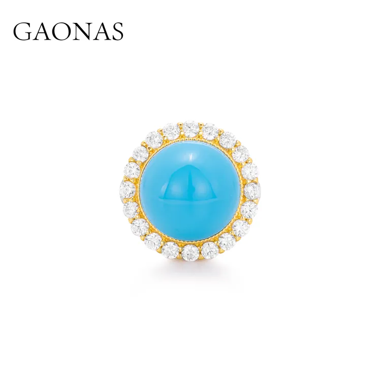 GAONAS 镀K金戒指 度假风气场金色戒指11397JG