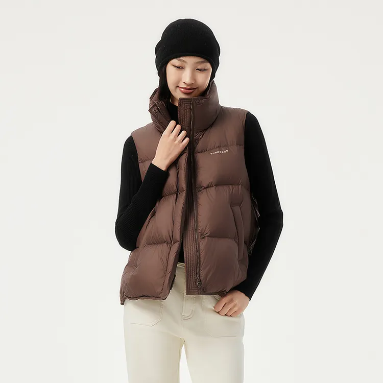 坦博尔经典女士时尚休闲立领基础百搭短款外穿羽绒马甲TBF330152Z