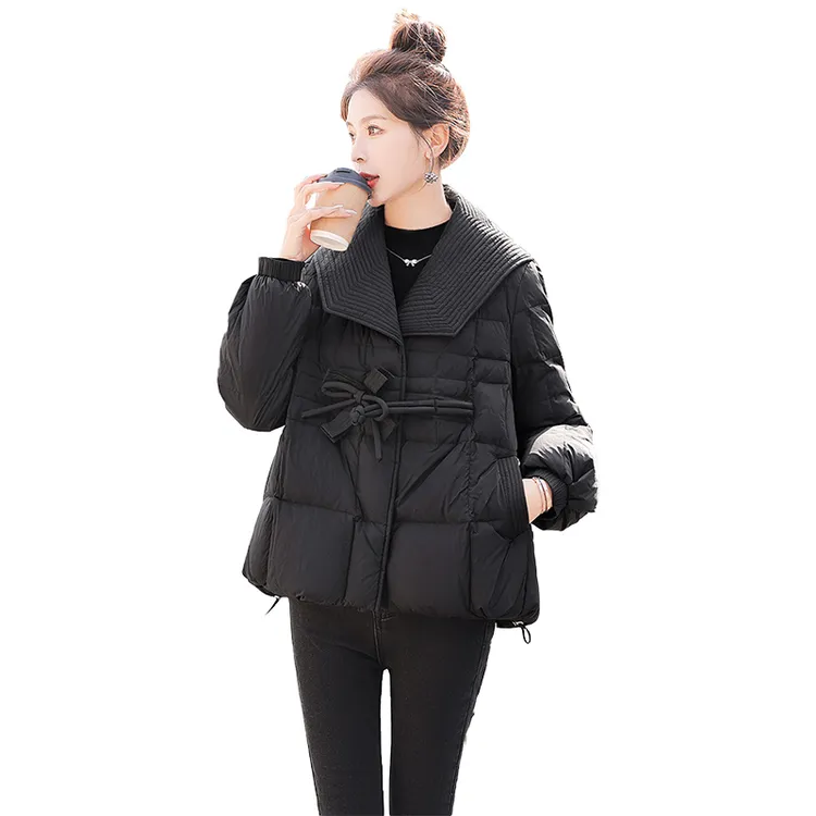 【品牌奥莱】丝柏舍2024冬新款女长袖大翻领90绒羽绒服S34B2804Y