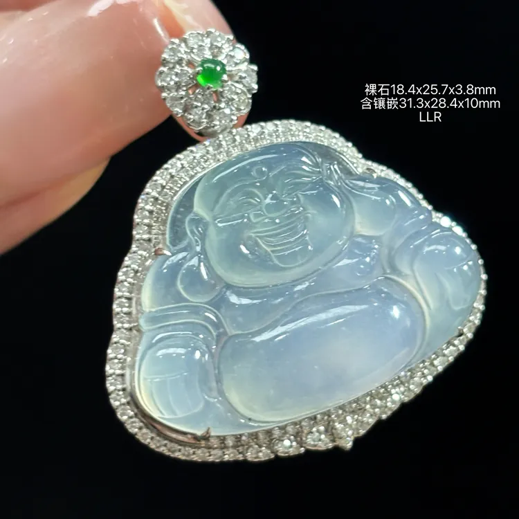 《缅甸翡翠珠宝严选》冰紫底佛公玉石吊坠（下单咨询客服）LLR