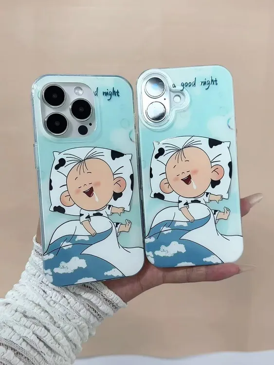 图图睡觉流口水适用苹果16/15华为p70手机壳小米oppo防摔