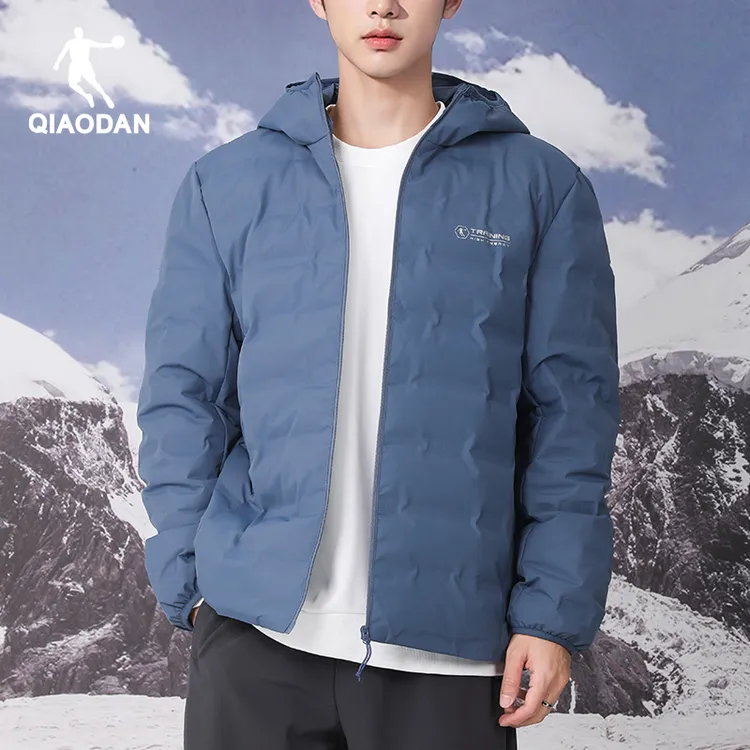 乔丹运动保暖服冬季新款官方旗舰连帽外套防风户外轻薄短款羽绒服