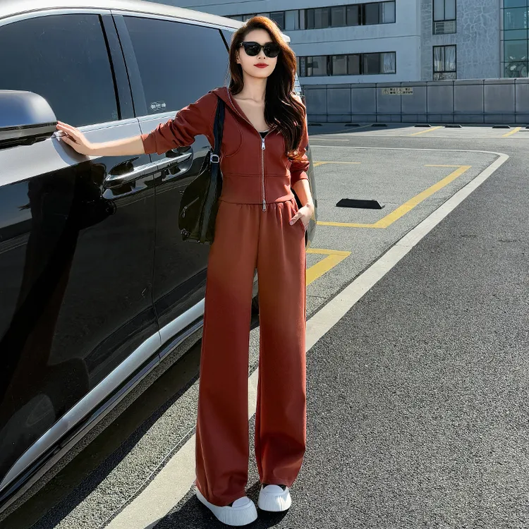 休闲运动套装气质韩版春秋长袖卫衣减龄连帽秋季显瘦洋气宽松炸街