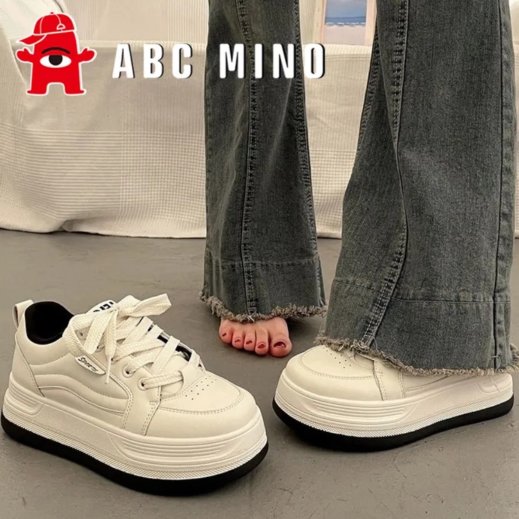 ABC MINO女童鞋2025春冬新款超火高级感厚底儿童运动鞋百搭小白鞋