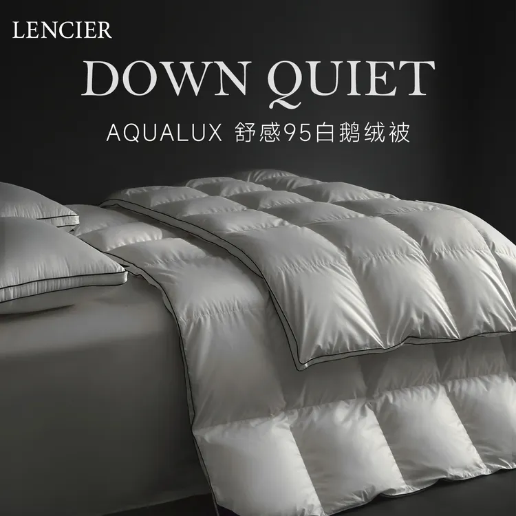 LENCIER兰叙95舒感白鹅绒被亲肤静音羽绒被冬被加厚保暖被子被芯