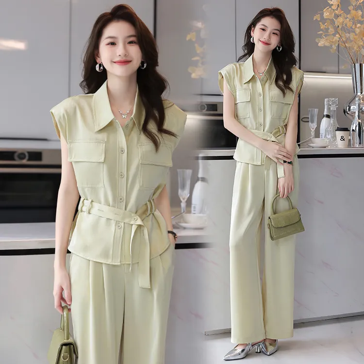 现货半月袖洋气显瘦夏季优雅针织毛衣套装2025新款炸街感两件套