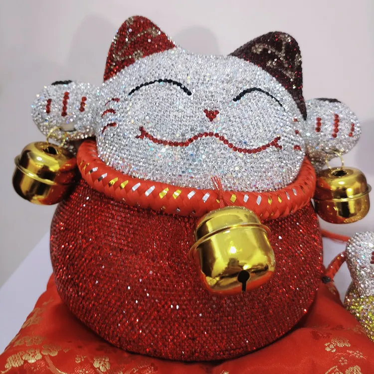 招财猫手工DIY重工镶钻家用桌面百搭个性时尚摆件存钱罐
