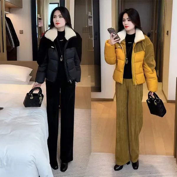 2025冬季新款时尚穿搭气质休闲洋气宽松显瘦小个子棉服套装