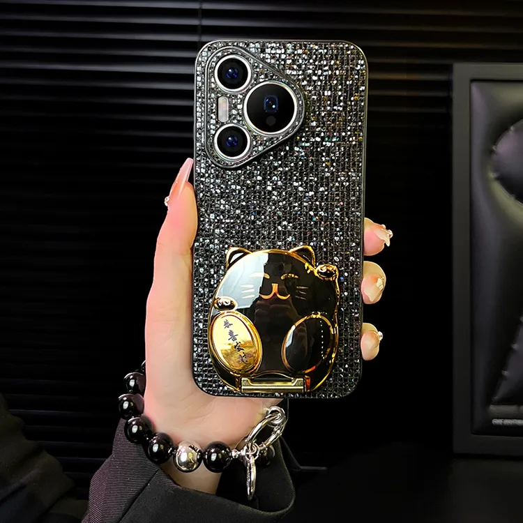 可爱猫咪适用于华为pura70手机壳pura70pro带支架外壳pro+爆款