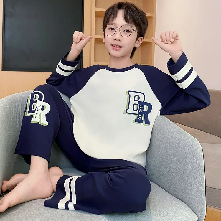 儿童睡衣2025春秋季新款男童纯棉男孩长袖大童洋气卡通家居服秋季