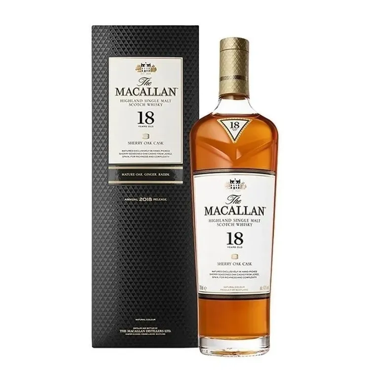 麦卡伦（MACALLAN）18年黑钻雪莉桶单一麦芽苏格兰斯佩赛区威士忌