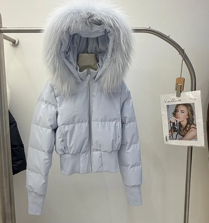 新款小个子羽绒服女冬可拆卸毛领爆款连帽白鸭绒收腰显瘦保暖外套