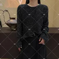 【格子家】气质显瘦长袖百搭套头细闪上衣B556