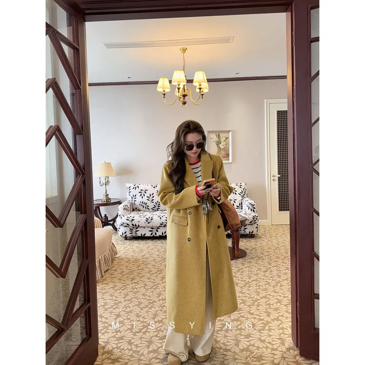 应小姐【南港大衣】微胖大码韩版显瘦气质休闲百搭宽松小众简约大衣