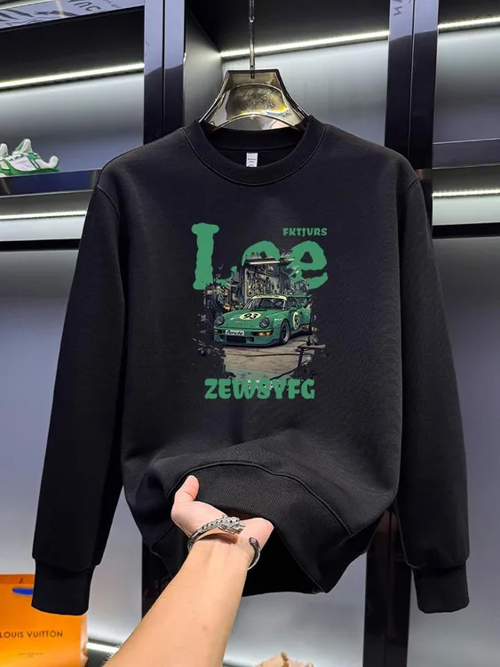 2025新款秋冬潮牌爆款圆领卫衣男款潮流休闲男士加绒保暖长袖上衣