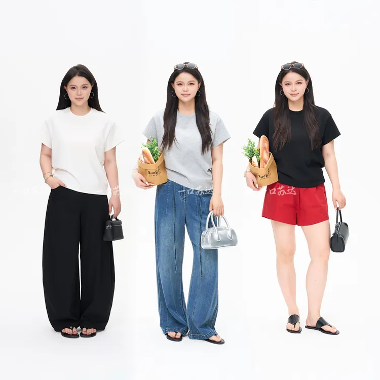 一口苏达 解构T 韩系ins小众高级感纯欲慵懒风松弛感显瘦圆领短袖