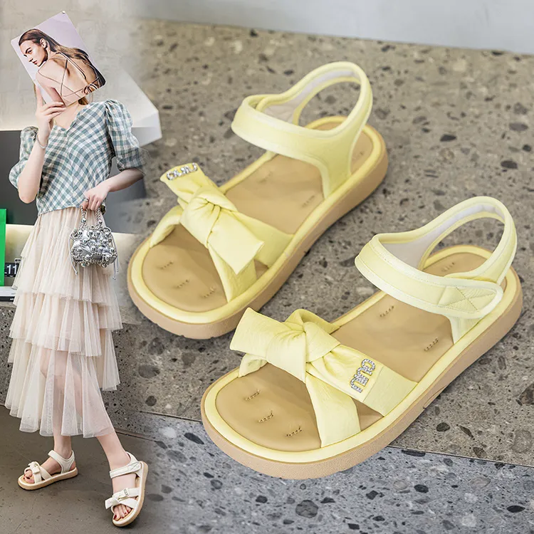 网红时尚百搭夏季仙女风ins韩版休闲女士凉鞋 美庶2025夏季学生通