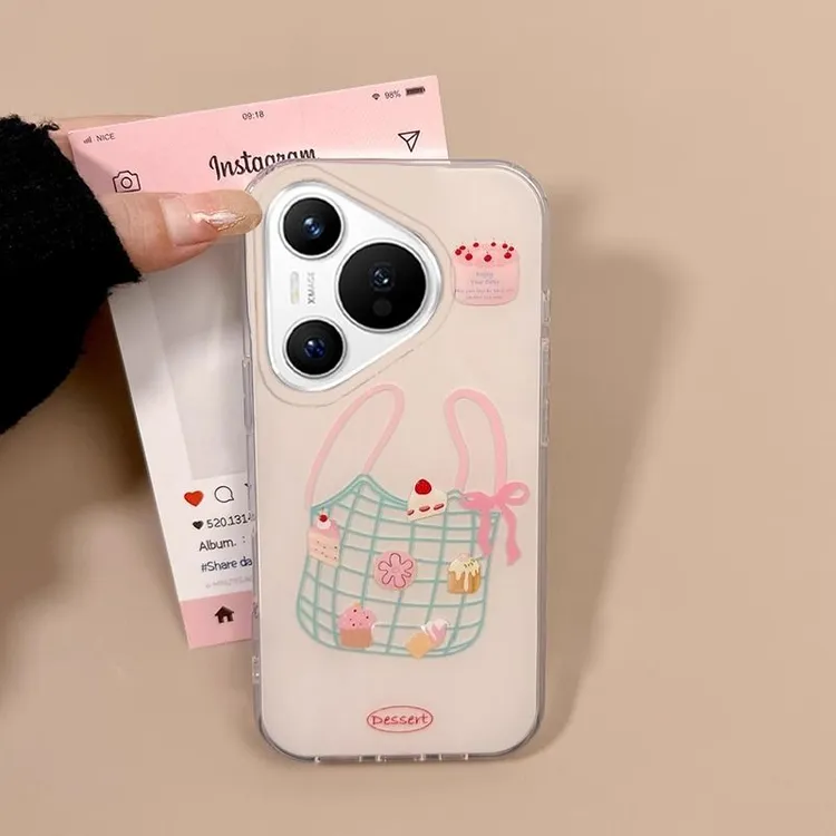 花朵袋子适用苹果16plus手机壳高颜值opporeno14新款华为pura80