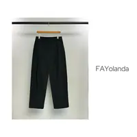 FAY  | 自然褶皱隐扣小弯刀长裤（7H4039）